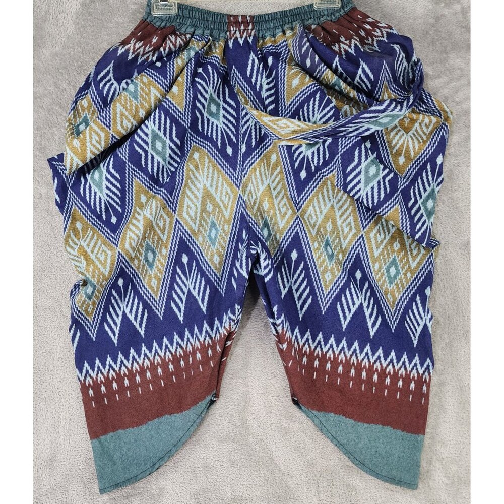 Thai Pants Womens Small Multicolor‎ Cropped Boho Hippie Gypsy 90s Vintage